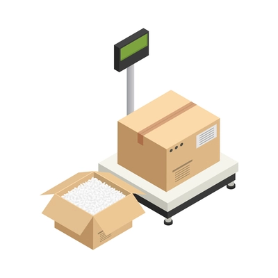 Cargo transportation logistic isometric composition with isolated delivery icon on blank background vector illustration