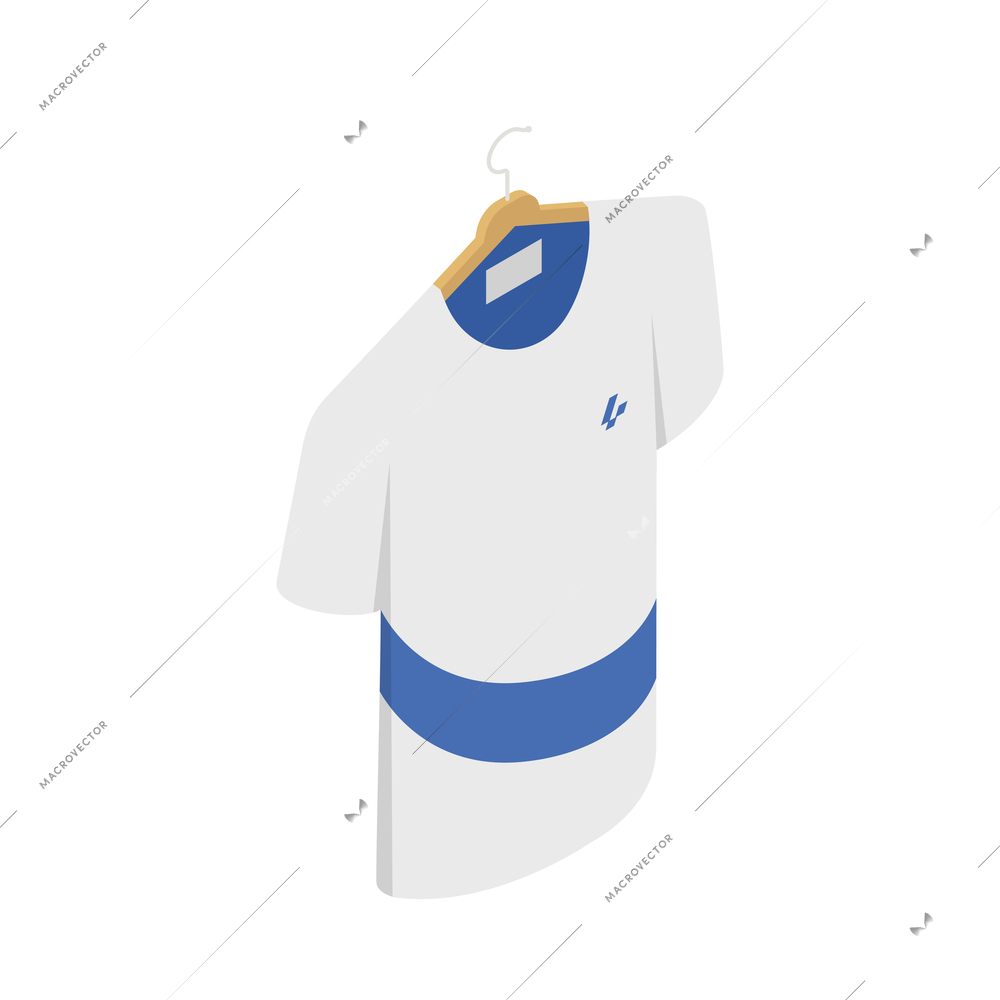 Sport shop isometric composition with isolated icon of item for sale on blank background vector illustration