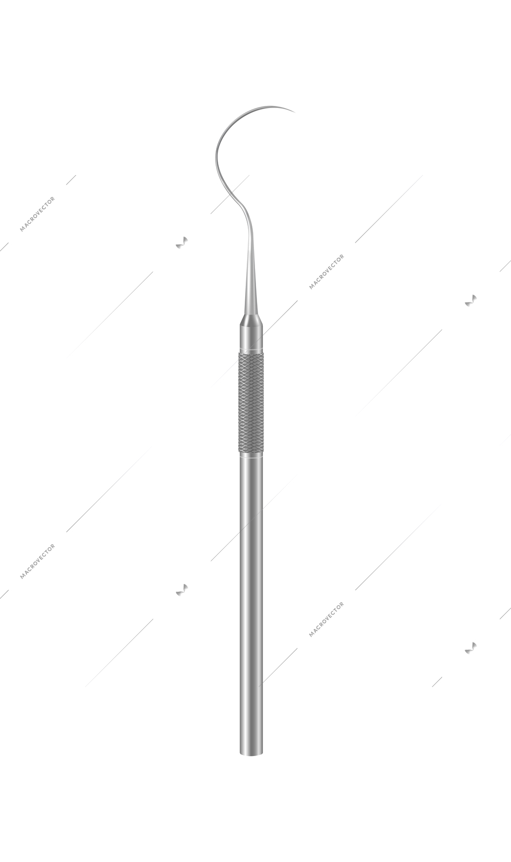 Realistic dental composition with isolated image of dentists tool on blank background vector illustration