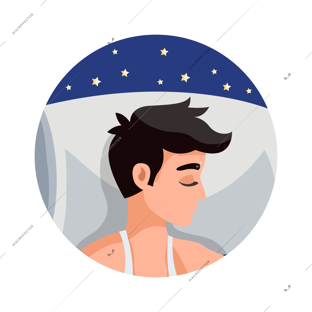 Healthy sleep bedtime composition with isolated sleeping nocturnal icons on blank background vector illustration