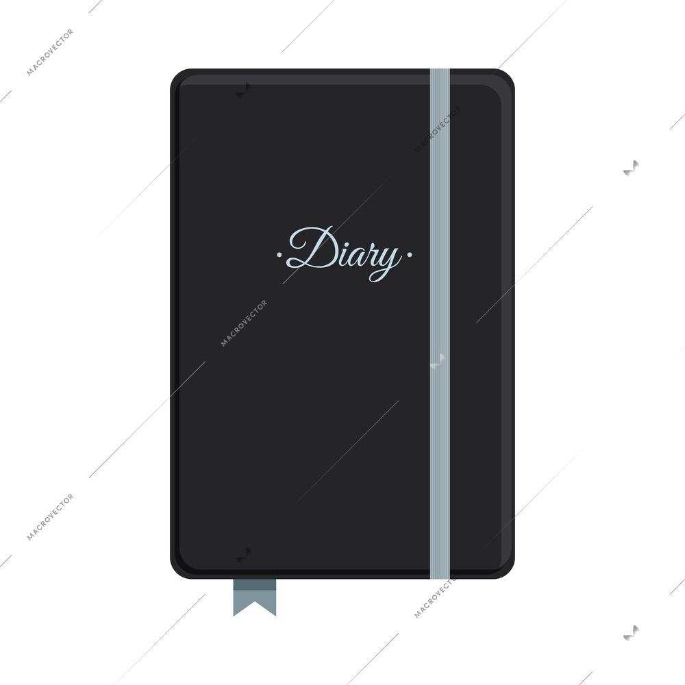 Diary photo album memories composition with isolated image of accessory on blank background vector illustration