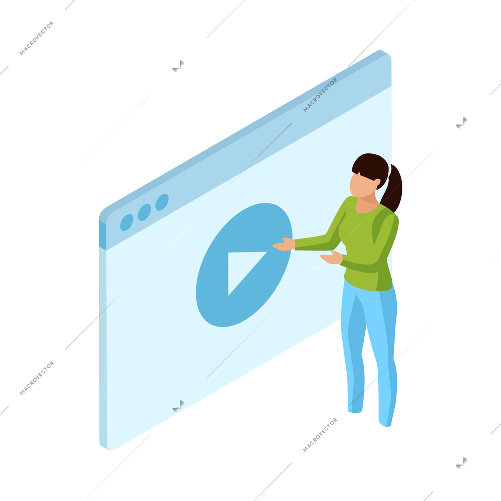 People and interfaces isometric composition with smart electronics icons and human character vector illustration
