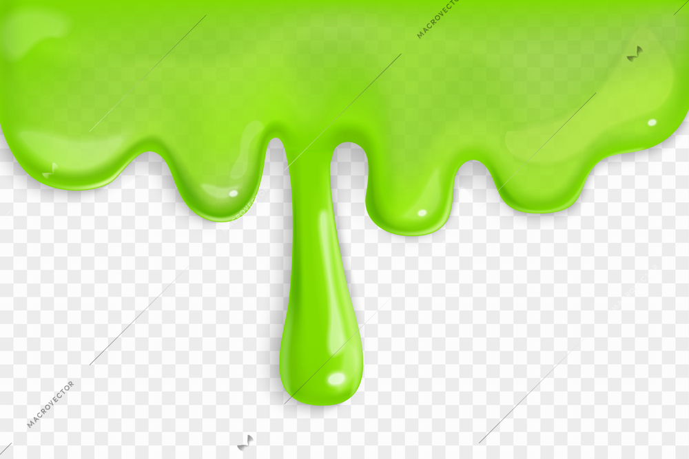 Realistic slime backdrop with green jelly liquid on transparent background vector illustration