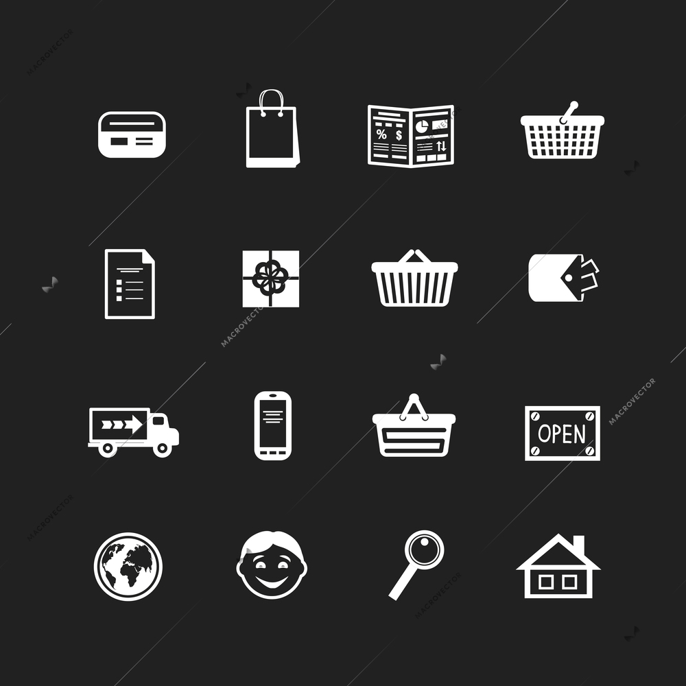 Collection of e-commerce interface pictograms for website vector illustration