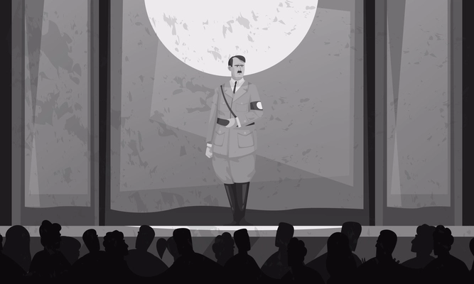 Historical people background with Adolf Hitler flat vector ilustration