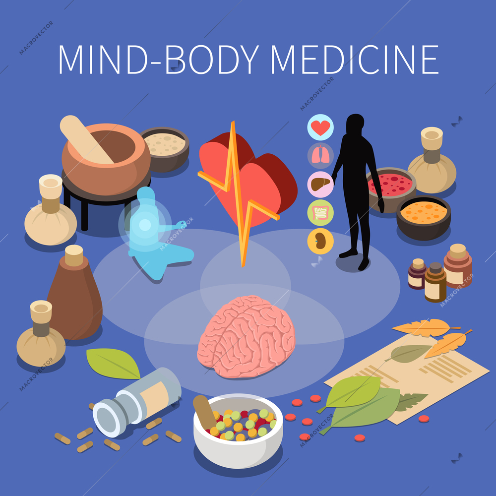 Alternative medicine isometric composition with editable text and icons of drugs with jars and internal organs vector illustration