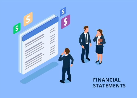 Financial regulation isometric concept with compliance symbols vector illustration