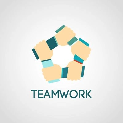 Ring of human hands teamwork flat icon isolated on white background vector illustration