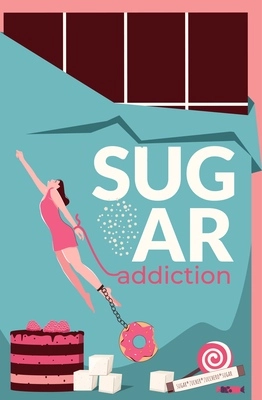 Sugar addiction flat vertical collage with woman chained to donut eager to get rid of eating disorder vector illustration