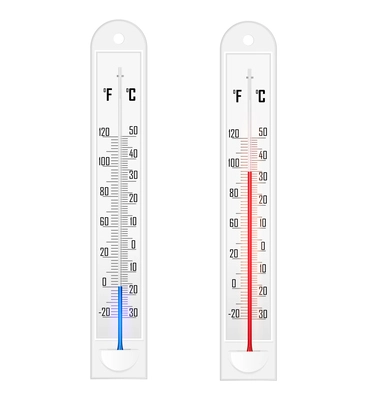 Vertical Outdoor Thermometer, Meteorologic - Stock Illustration