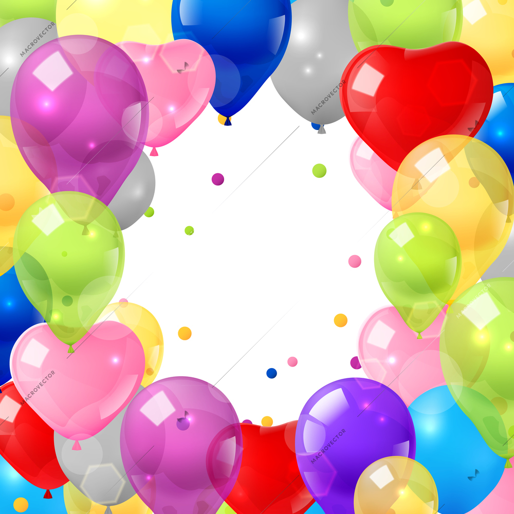 Holiday celebration background with realistic bright colorful air balloons vector illustration