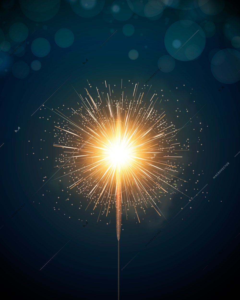 Metal welding realistic composition with iron cutting firework sparkler vector illustration