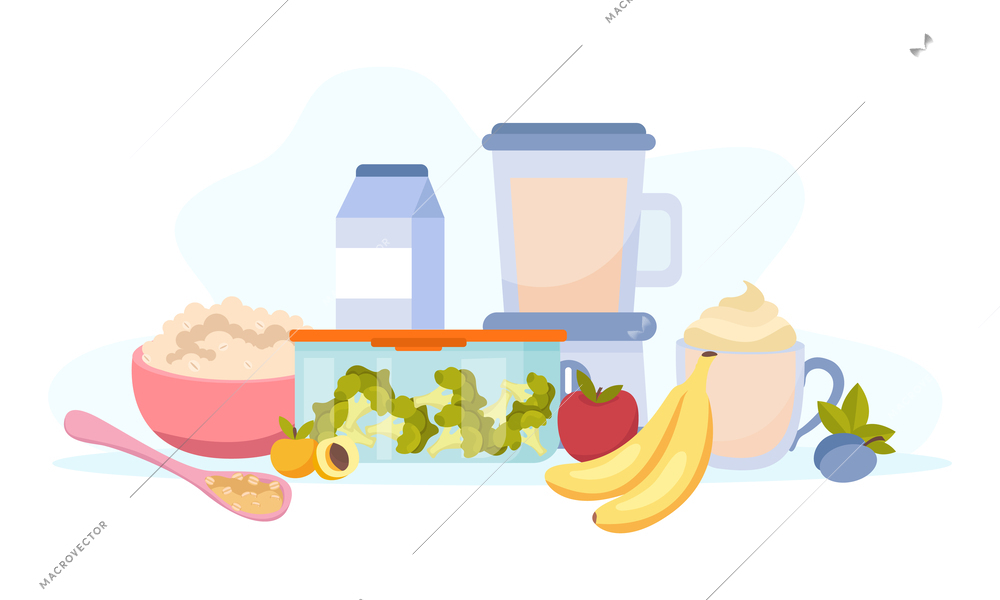 Vegan milk flat composition with alternative dairy ingredients vector illustration