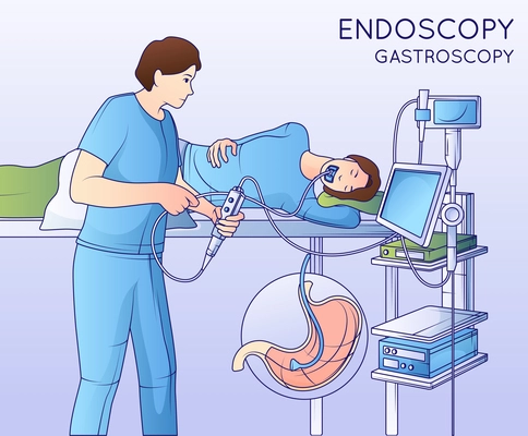 Medical diagnostic equipment flat line composition with internal examination tools laboratory analysis vector illustration