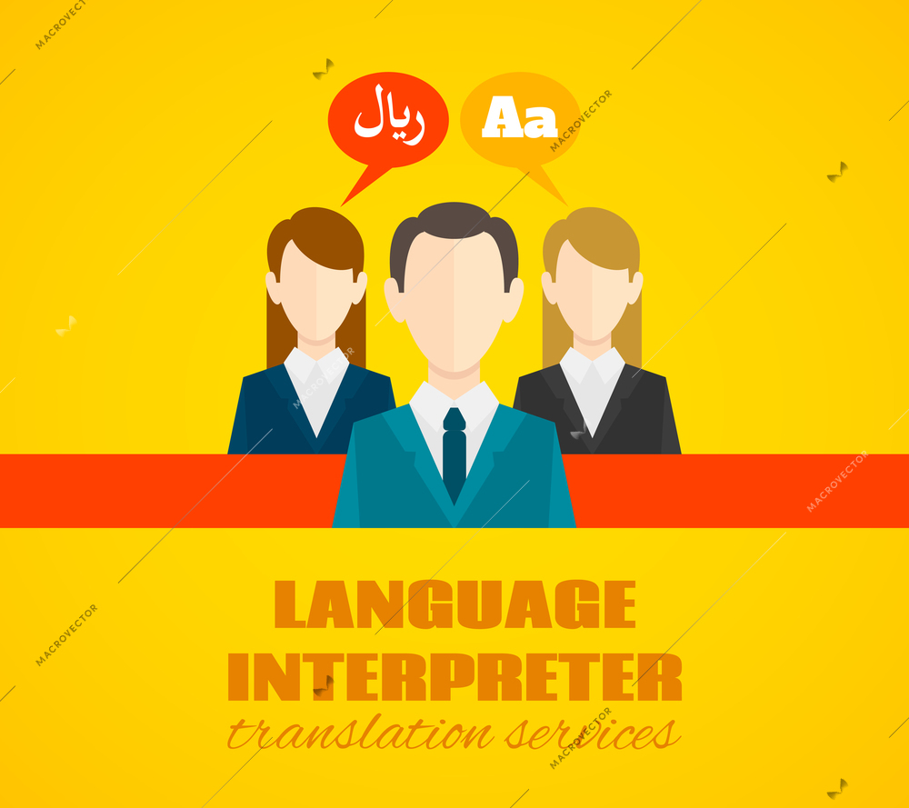 Translation services legal telephone high quality interpretation and communication assistance in all languages abstract flat vector illustration