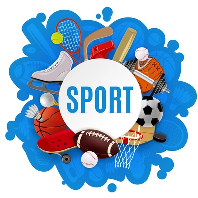 Sport equipment concept with competitive games accessories and sportswear vector illustration