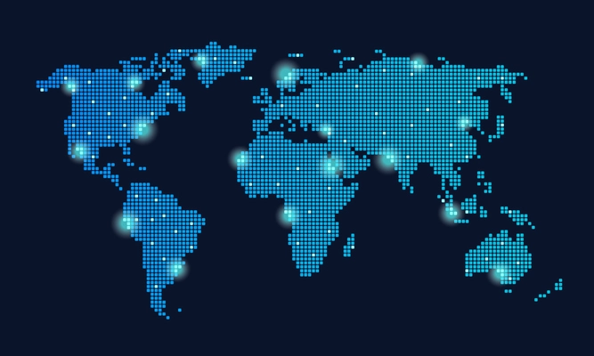Global internet or social media technology network on earth map concept vector illustration