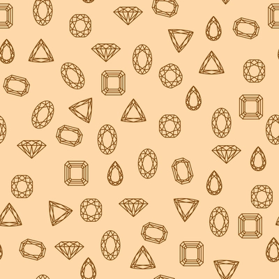 Seamless diamond and jewels on red pattern vector illustration