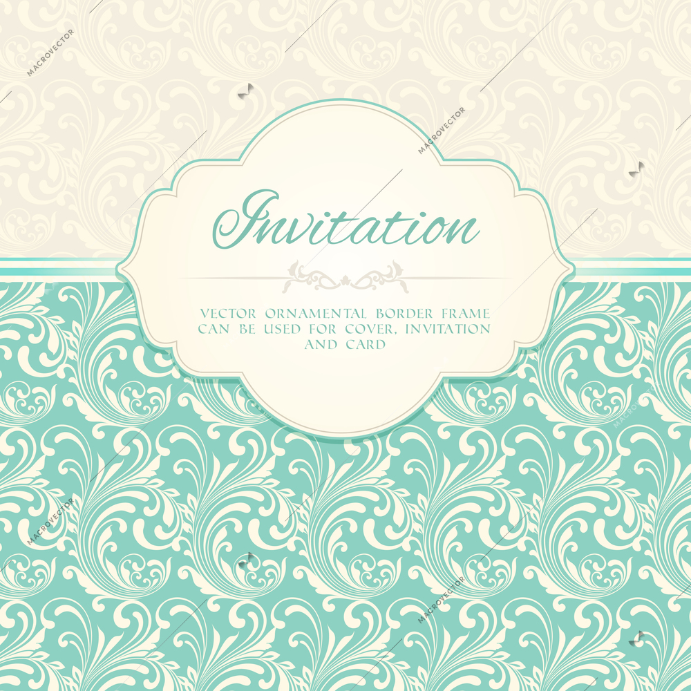 Ornamental pattern invitation card or album cover template vector illustration