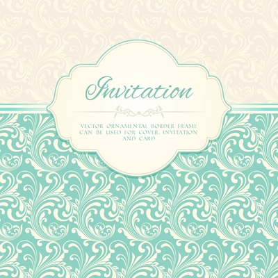 Ornamental pattern invitation card or album cover template vector illustration