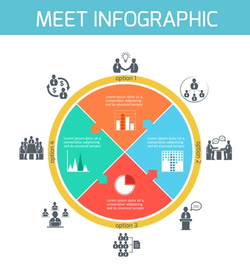 Business meeting puzzle infographics presentation design elements vector illustration