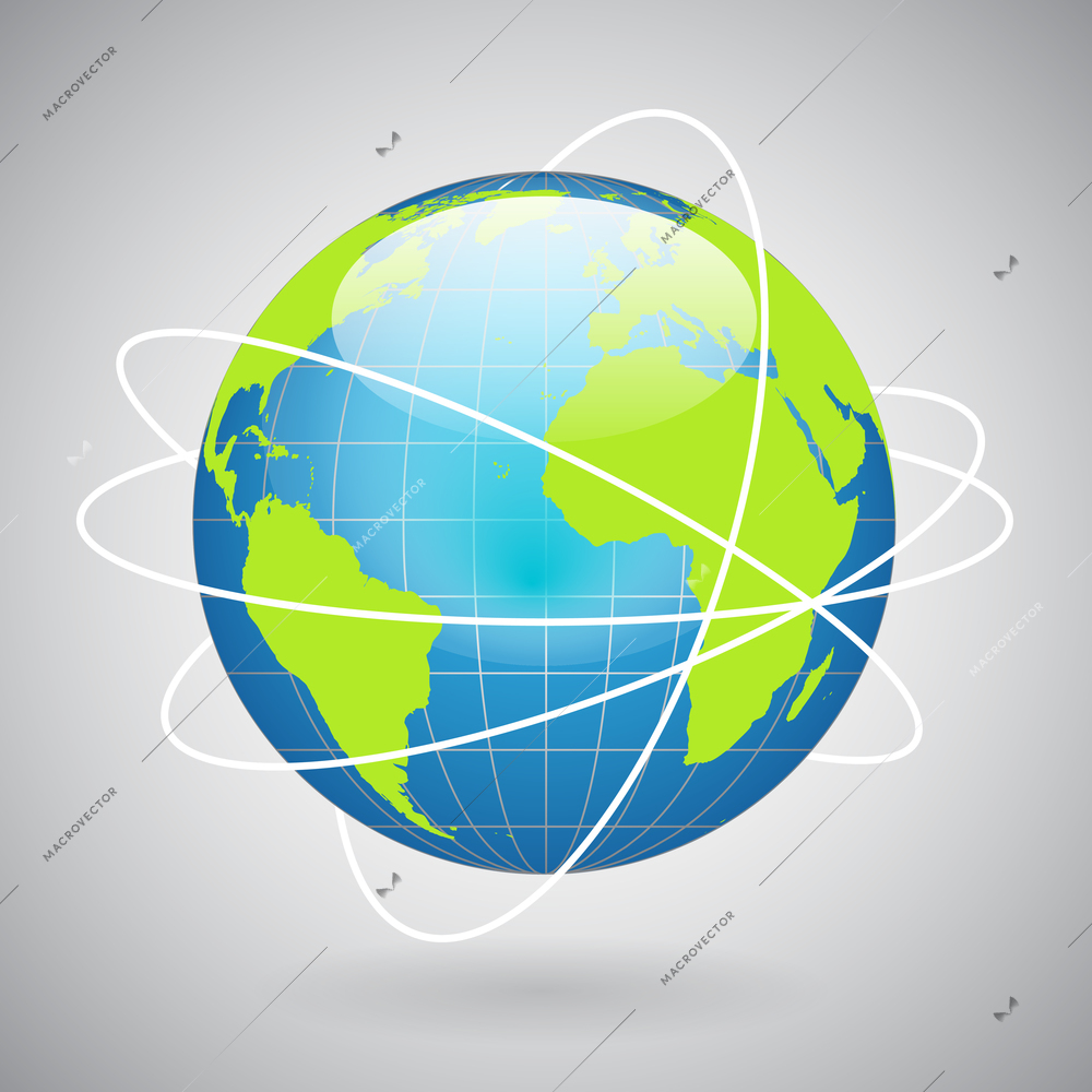 Earth globe icon with global technology or social connection network concept vector illustration