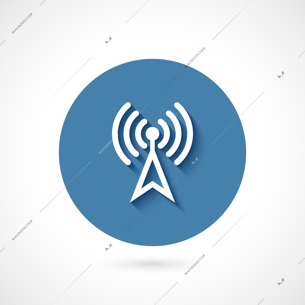 Blue wi-fi icon button isolated on white background vector illustration