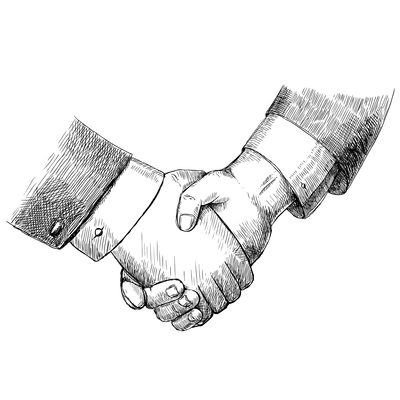 Business handshake successful partnership agreement deal concept isolated vector illustration