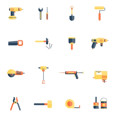 Color tools for repair and home improvement in pastel color vector illustration