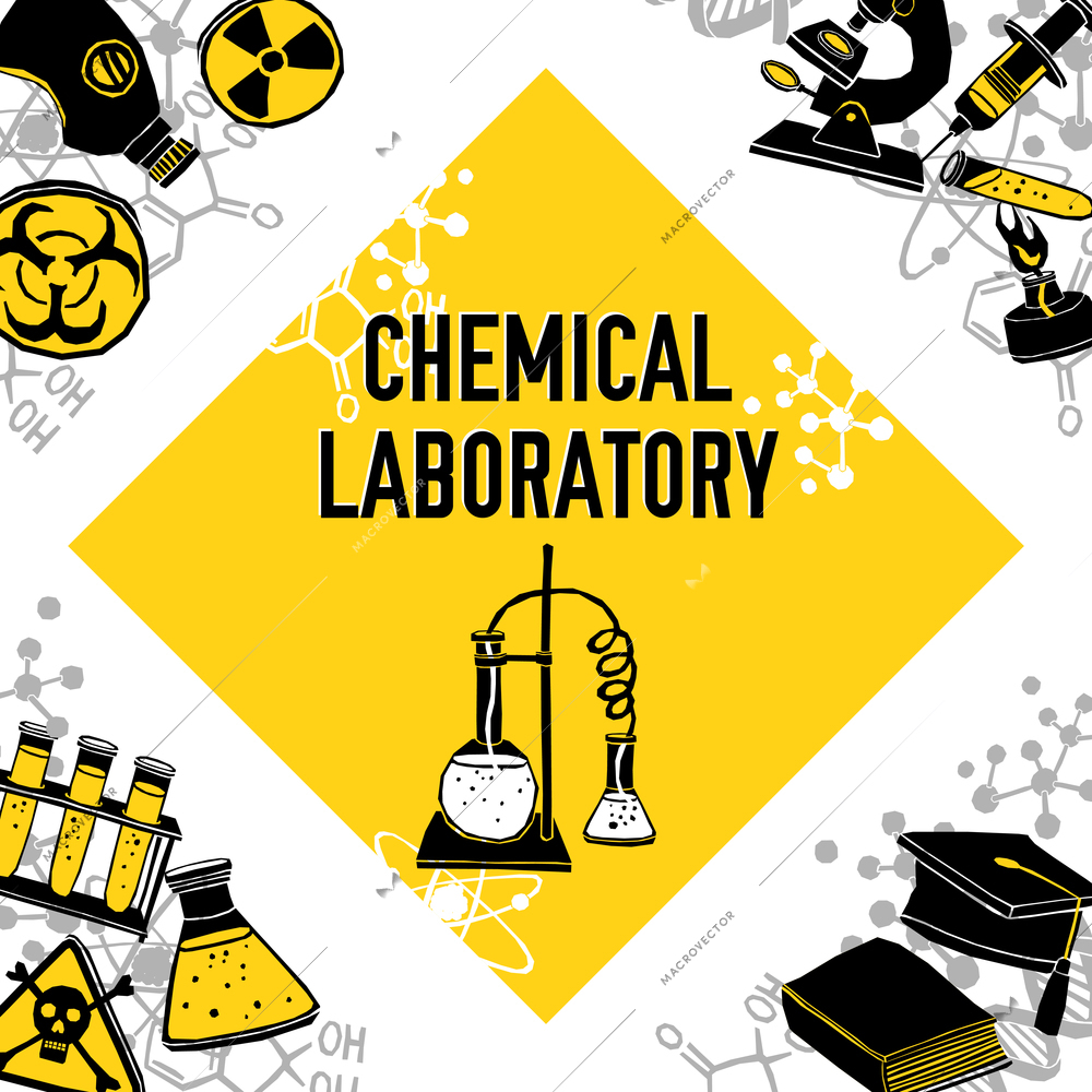 Laboratory corner chemistry science education concept vector illustration