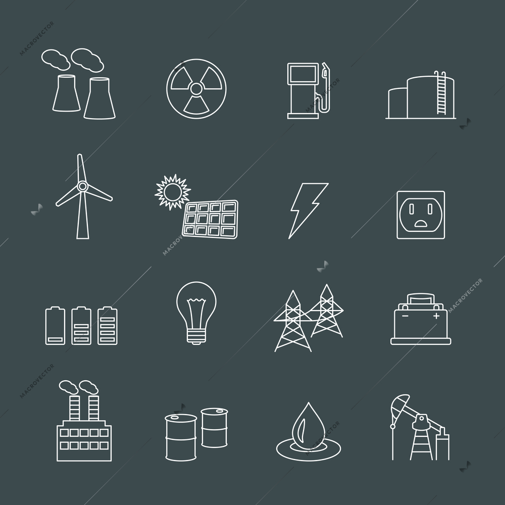 Energy power industry design elements of gas oil well and barrel isolated vector illustration