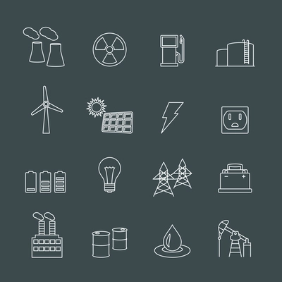 Energy power industry design elements of gas oil well and barrel isolated vector illustration