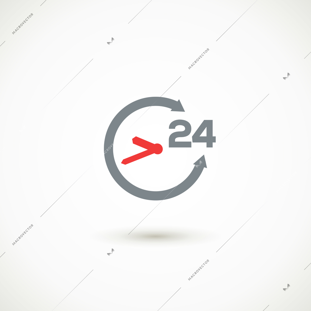 Business service customers support available all times of day symbol icon design 24 hours abstract vector illustration