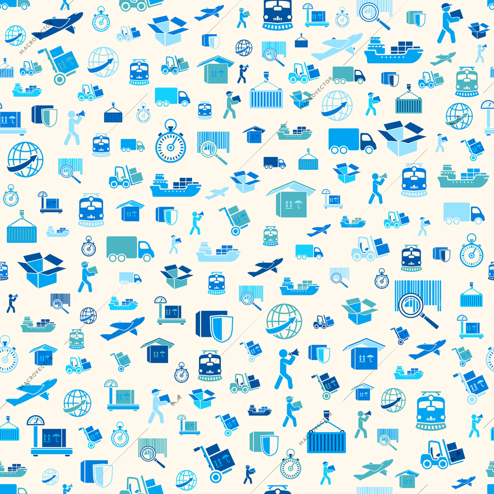 Seamless logistic transportation service pattern background vector illustration