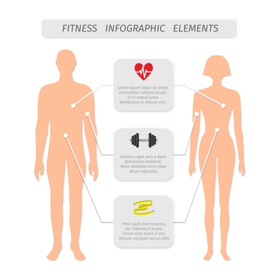 Infographic elements for fitness sports and healthcare achievement measure and report vector illustration