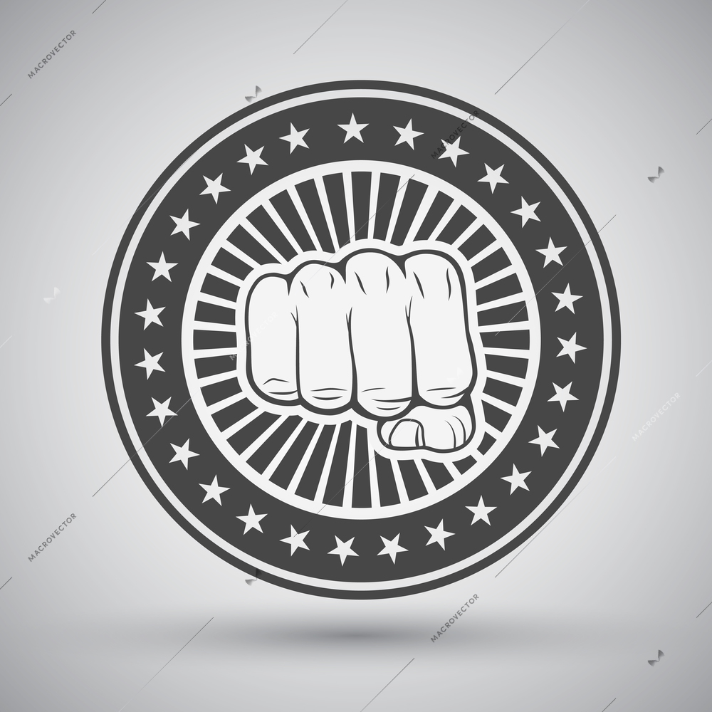 Clenched mans power fist icon vector illustration