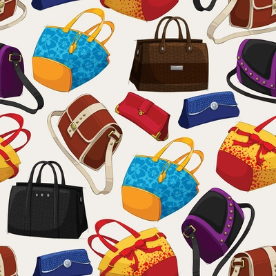 Seamless woman's fashion bags pattern background vector illustration