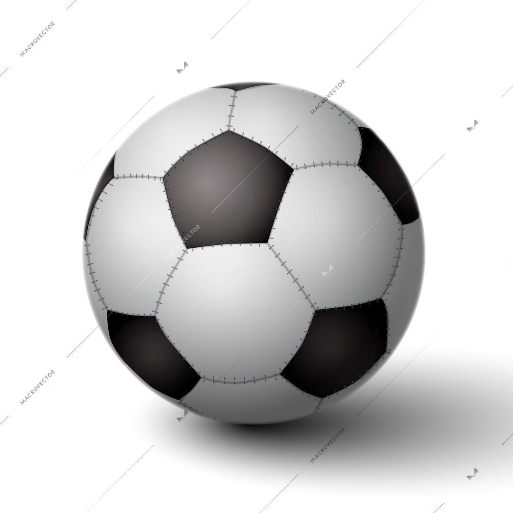 Realistic soccer ball for football icon isolated vector illustration