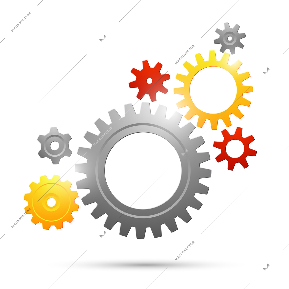 Cogwheel teamwork connection abstract business concept isolated vector illustration
