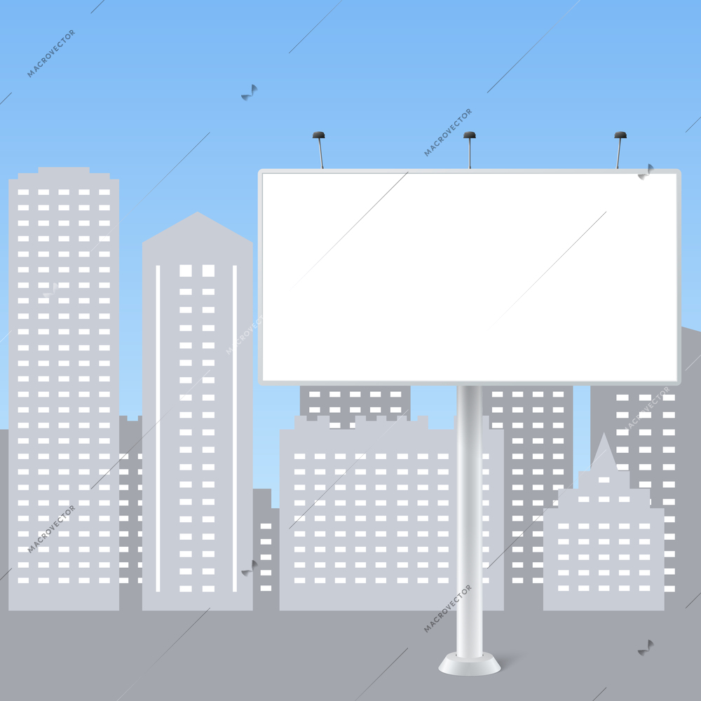 Abstract billboard on city background vector illustration