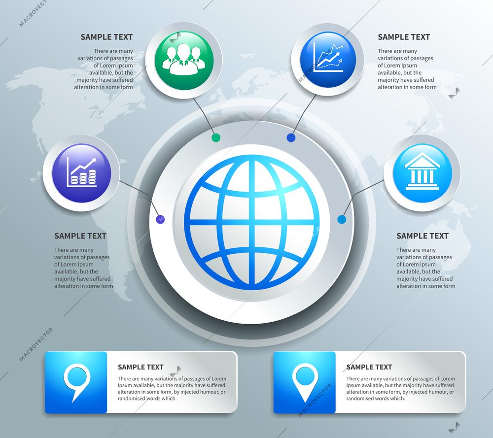 Abstract paper business infographics design elements for presentation report vector illustration