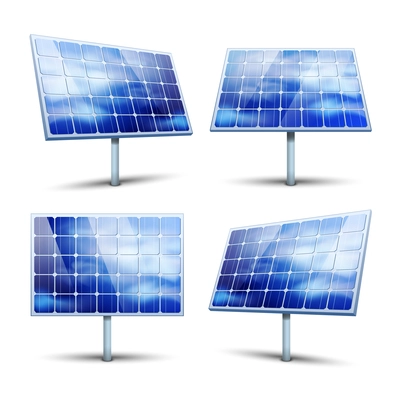 Solar panels vector illustration isolated on white