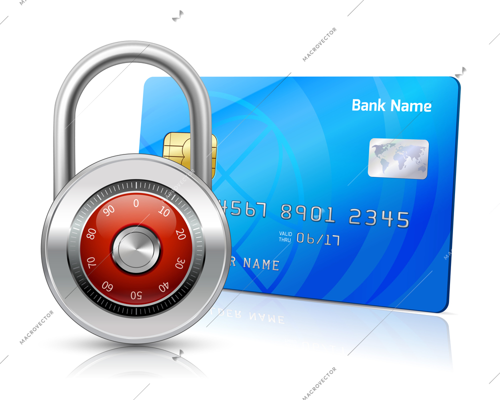 Online internet shopping payments by credit card with chip security concept isolated vector illustration