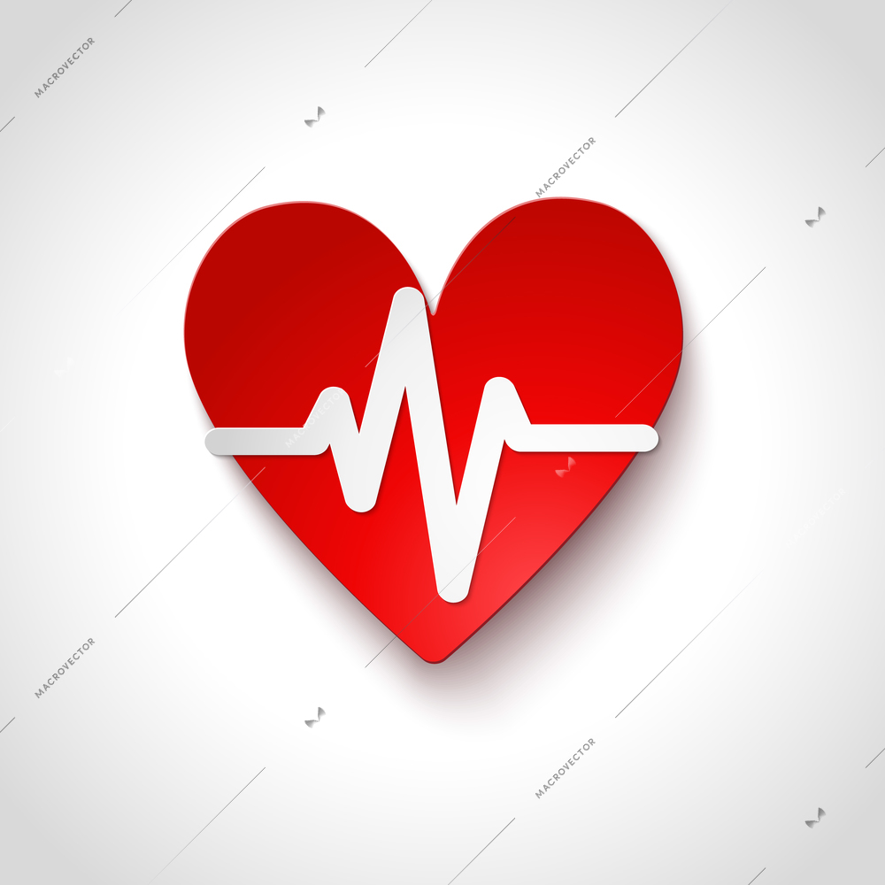 Heart rate emblem icon isolated vector illustration