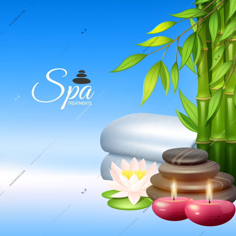 Spa concept with wellness and health therapy elements vector illustration