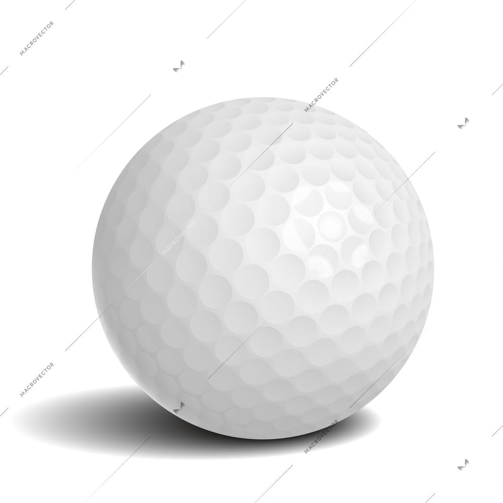 Golf sport ball with shadow vector illustration