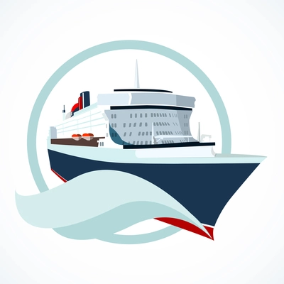 Cruise ship or liner symbol vector illustration