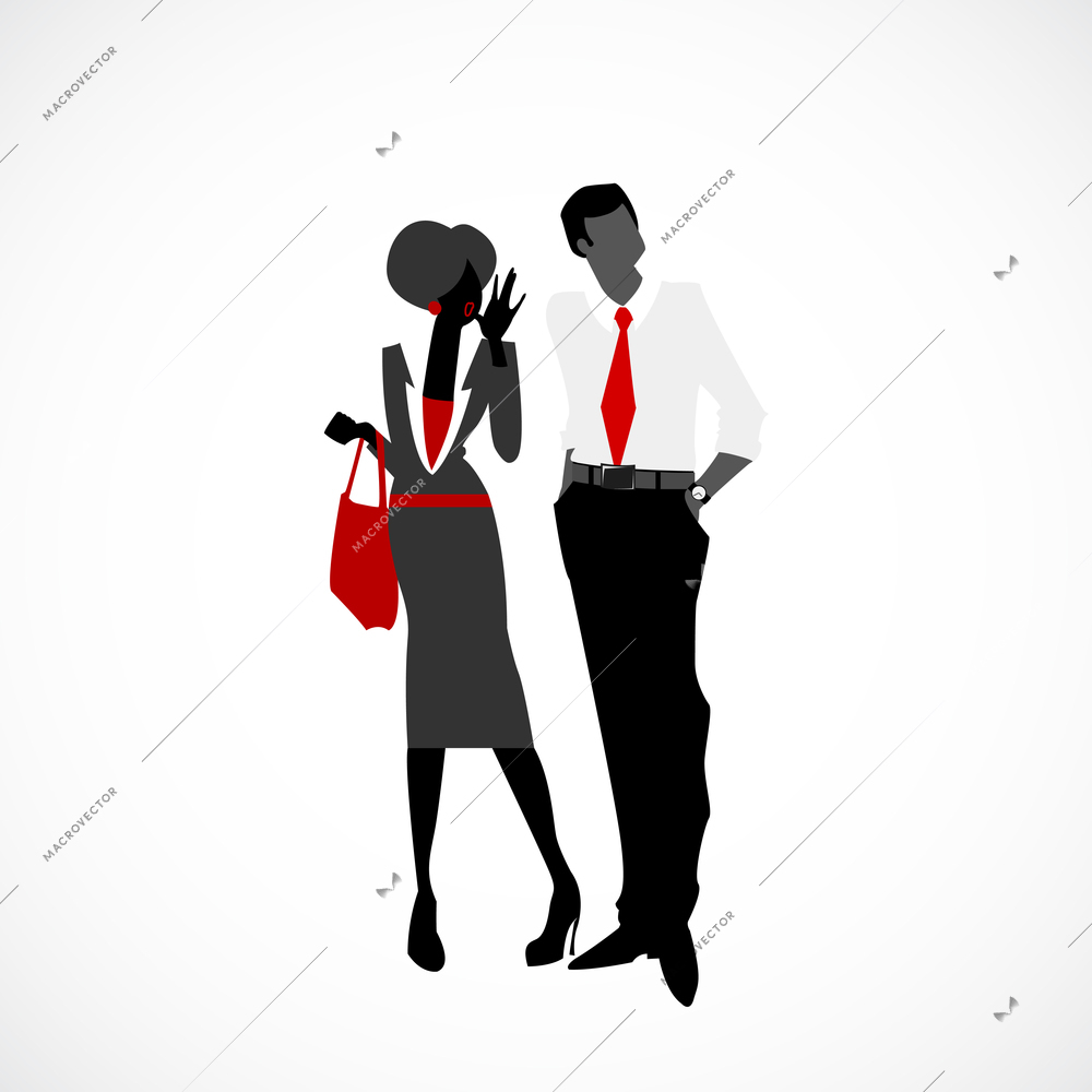 Personal conversation between woman and man vector illustration