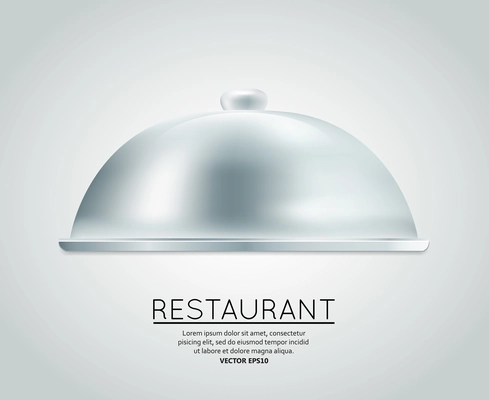 Restaurant cloche food tray to serve dish meal restaurant menu design template layout vector illustration