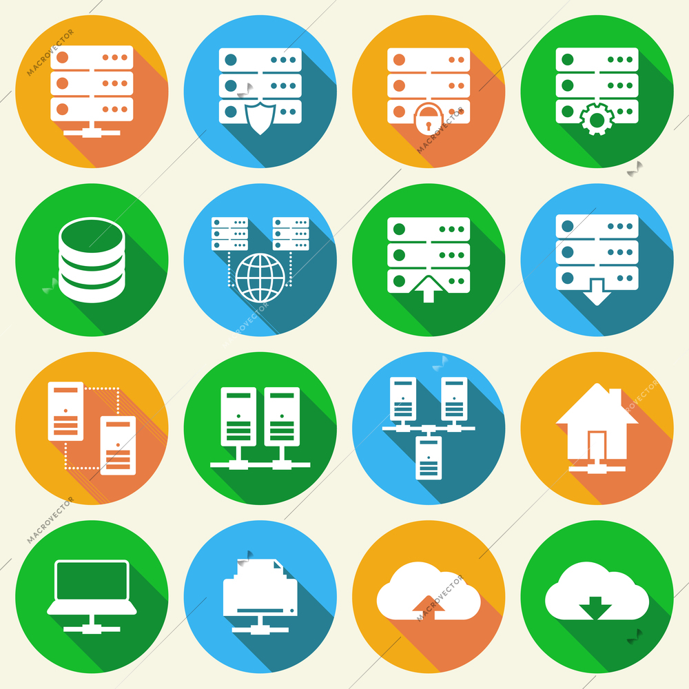 Online internet hosting technology icons set of network server infrastructure data center services isolated hand drawn sketch vector illustration